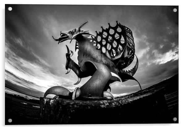 Y Ddraig Goch Acrylic by Mike Evans