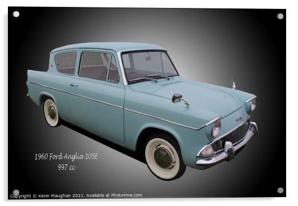 1960 Ford Anglia 105E Acrylic by Kevin Maughan