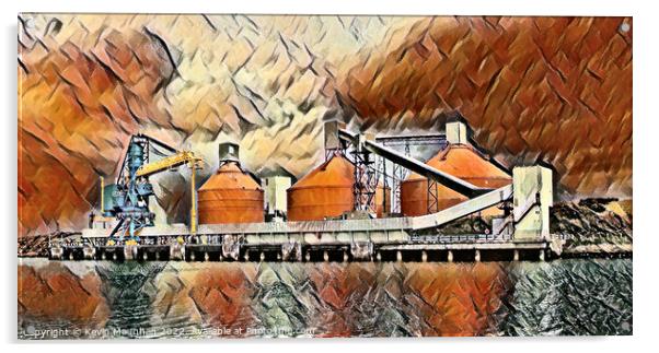 Alcan Terminal At Blyth Northumberland (Digital Art) Acrylic by Kevin Maughan