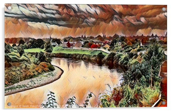 The River Tweed At Coldstream (Digital Art) Acrylic by Kevin Maughan