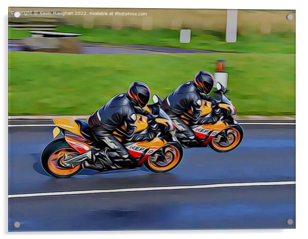 Motorbike On The Scottish Borders (2) Acrylic by Kevin Maughan