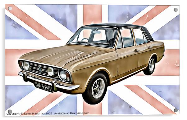 The Golden Era of Ford Cortina Acrylic by Kevin Maughan