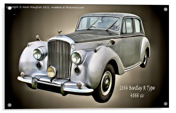 1954 Bentley R Type (Digital Art Version) Acrylic by Kevin Maughan