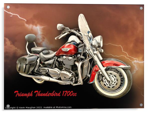 Triumph Thunderbird (Digital Art Version) Acrylic by Kevin Maughan