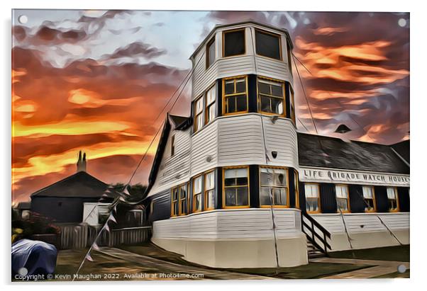 Life Brigade Watch House Tynemouth (Digital Art Image) Acrylic by Kevin Maughan