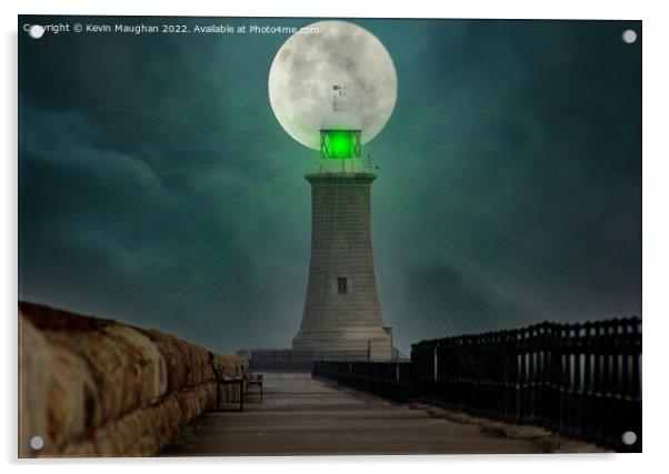 Illuminating Tynemouth's Coastal Majesty Acrylic by Kevin Maughan