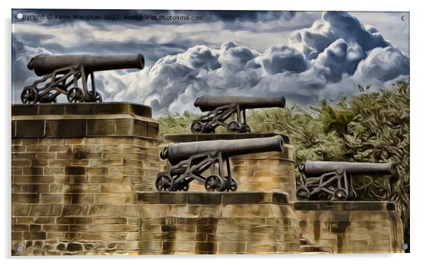 Lord Collingwood Cannons (Digital Art) Acrylic by Kevin Maughan