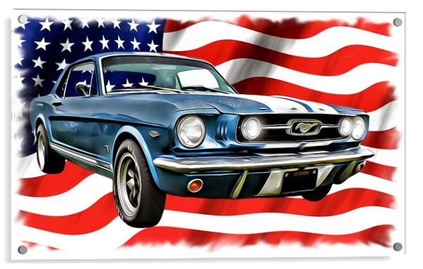 American Muscle in Digital Art Acrylic by Kevin Maughan