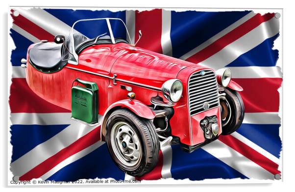 The Fiery Red Three Wheeler Acrylic by Kevin Maughan