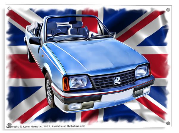 1986 Vauxhall Cavalier Convertible (Digital Art)  Acrylic by Kevin Maughan