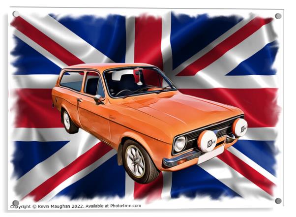 1977 Ford Escort Estate (Digital Art) Acrylic by Kevin Maughan