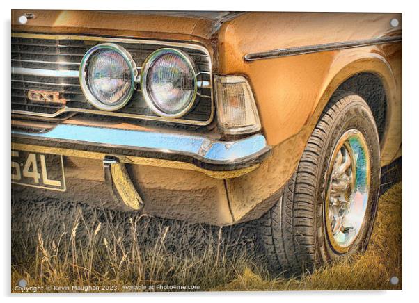 "Timeless Beauty: An Antique Car Rests Gracefully  Acrylic by Kevin Maughan