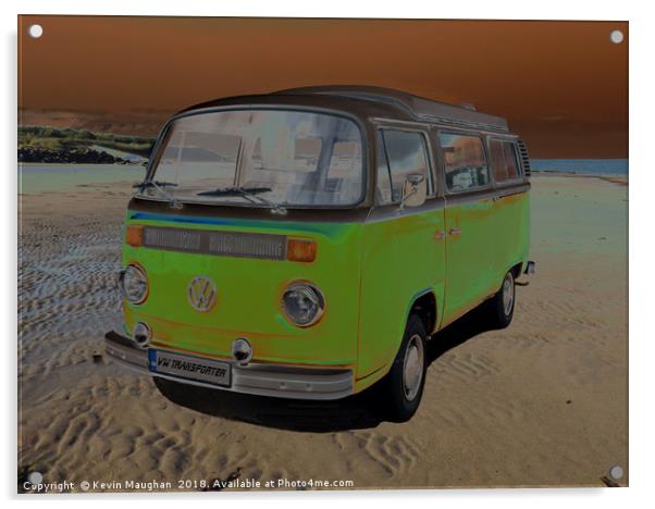 VW Transporter 1979 Solirised Version Acrylic by Kevin Maughan