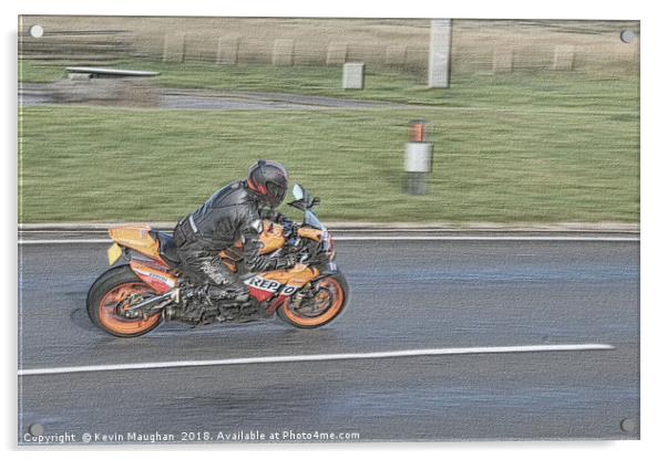 Motorbike On The Borders Acrylic by Kevin Maughan