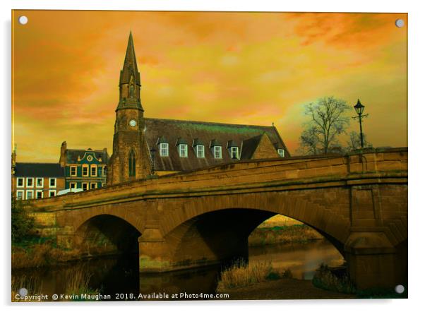 Telford Bridge At Morpeth Acrylic by Kevin Maughan