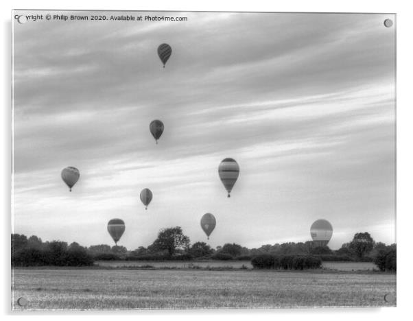 Hot Air Balloons Over Wiltshire Acrylic by Philip Brown