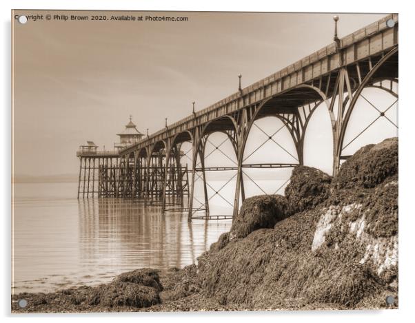 Clevedon Pier, 1869, Close View, UK Acrylic by Philip Brown