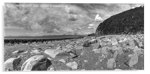 Chissel Beach in Wales, Panorama Acrylic by Philip Brown