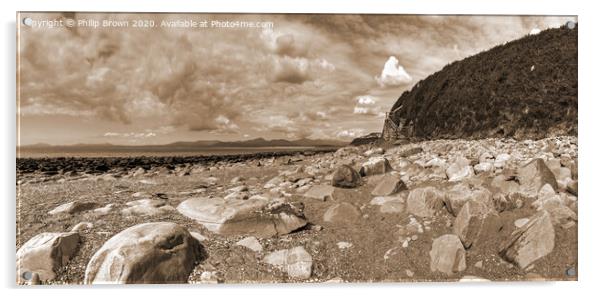 Chissel Beach in Wales, Panorama Acrylic by Philip Brown