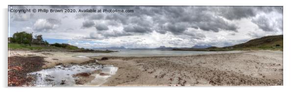 Mellon Udrigle Beach, Low shot looking towards Mountains Acrylic by Philip Brown