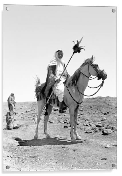 Bedouin man mounted on horse, Egypt, 1898 Acrylic by Philip Brown