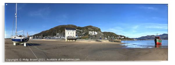 Barmoth Boats on Beach_Panorama Acrylic by Philip Brown