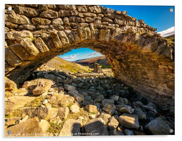 An Old Stone Archway at Old Gang Mill Acrylic by David Brookens