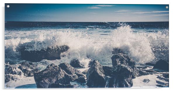 Crashing Waves Acrylic by Duncan Loraine