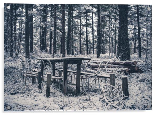 Abandoned Table in the Woods Acrylic by Duncan Loraine