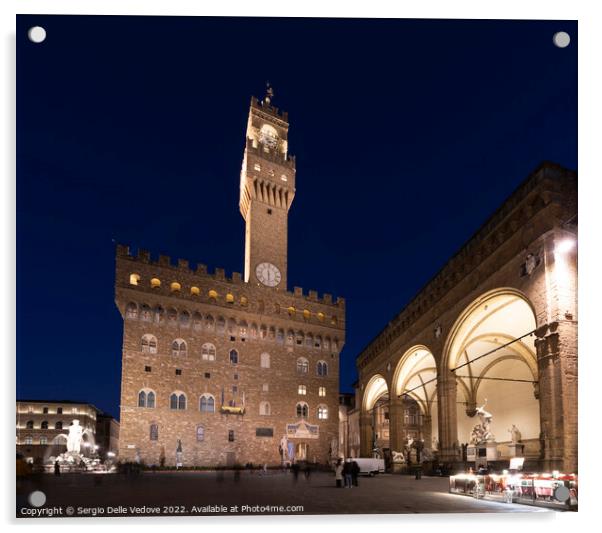 Piazza della Signoria in Florence, Italy Acrylic by Sergio Delle Vedove