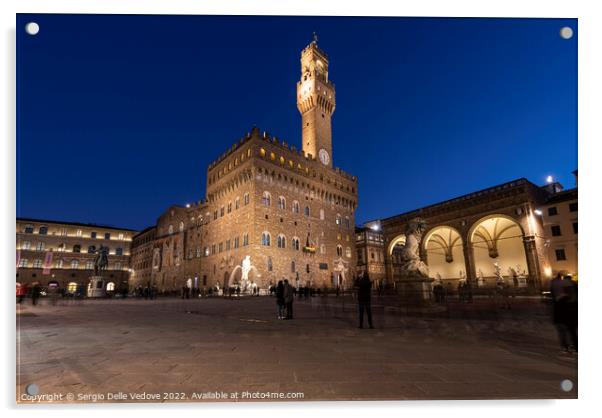 Piazza della Signoria in Florence, Italy Acrylic by Sergio Delle Vedove
