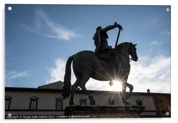 Equestrian Monument to Grand Duke Ferdinando I de 'Medici in Flo Acrylic by Sergio Delle Vedove