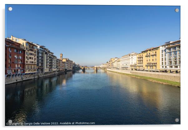 the Arno river in Florence, Italy Acrylic by Sergio Delle Vedove