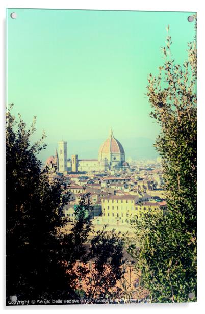 Panoramic view of Florence, Ital,y Acrylic by Sergio Delle Vedove