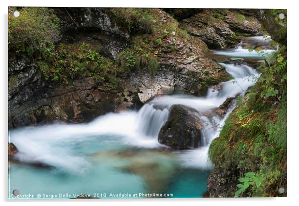 the Arzino stream Walerfall Acrylic by Sergio Delle Vedove