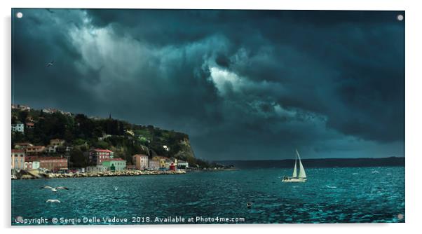 The thunderstorm on the sea Acrylic by Sergio Delle Vedove