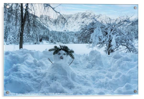 Snowman Acrylic by Sergio Delle Vedove