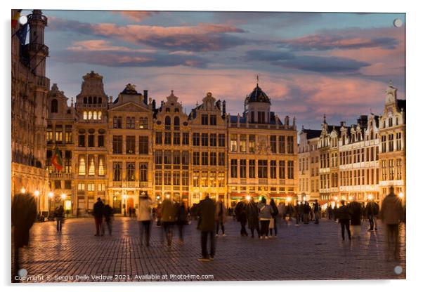 The Grand place square in Brussels Acrylic by Sergio Delle Vedove