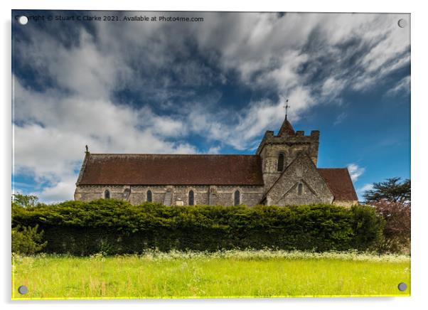 Boxgrove Priory  Acrylic by Stuart C Clarke