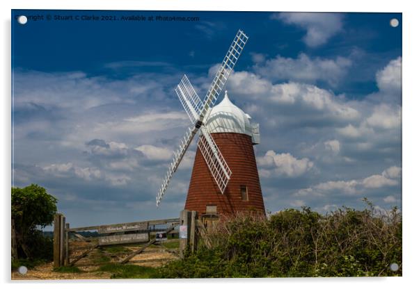 Halnaker windmill Acrylic by Stuart C Clarke