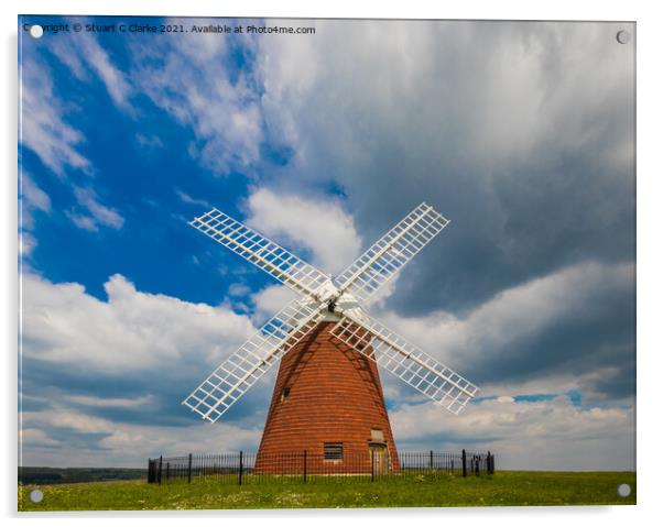 Halnaker windmill Acrylic by Stuart C Clarke