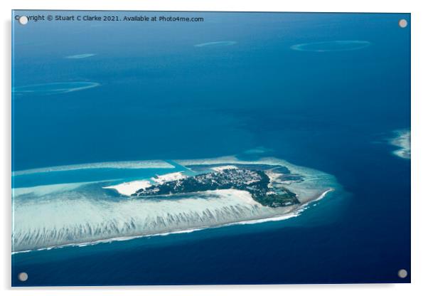 Maldives Islands  Acrylic by Stuart C Clarke