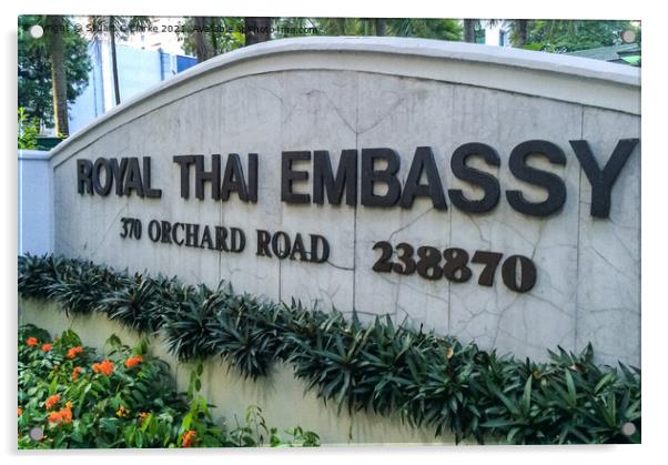 Royal Thai Embassy Acrylic by Stuart C Clarke