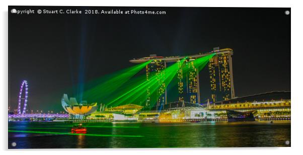 Marina Bay, Singapore Acrylic by Stuart C Clarke