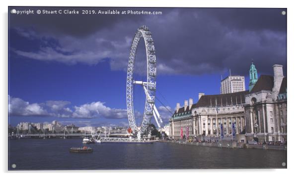 London Eye, South Bank, London Acrylic by Stuart C Clarke