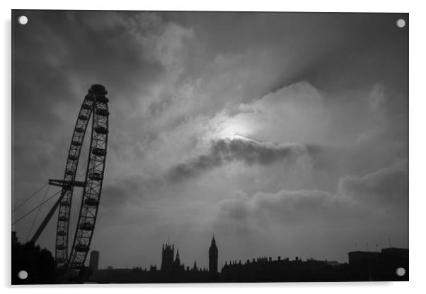 London Eye silhouette Acrylic by Stuart C Clarke