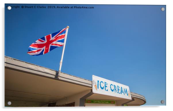 Union Jack at the seaside Acrylic by Stuart C Clarke