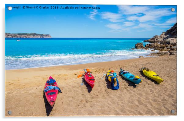 Platja de Coll Baix Acrylic by Stuart C Clarke