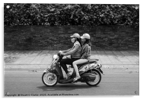 Ho Chi Minh City moped Acrylic by Stuart C Clarke