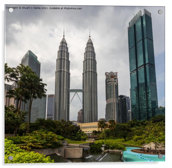 Petronas Towers Acrylic by Stuart C Clarke